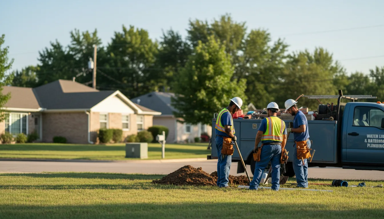 Residential water line and bathroom plumbing service in Red Oak, IA